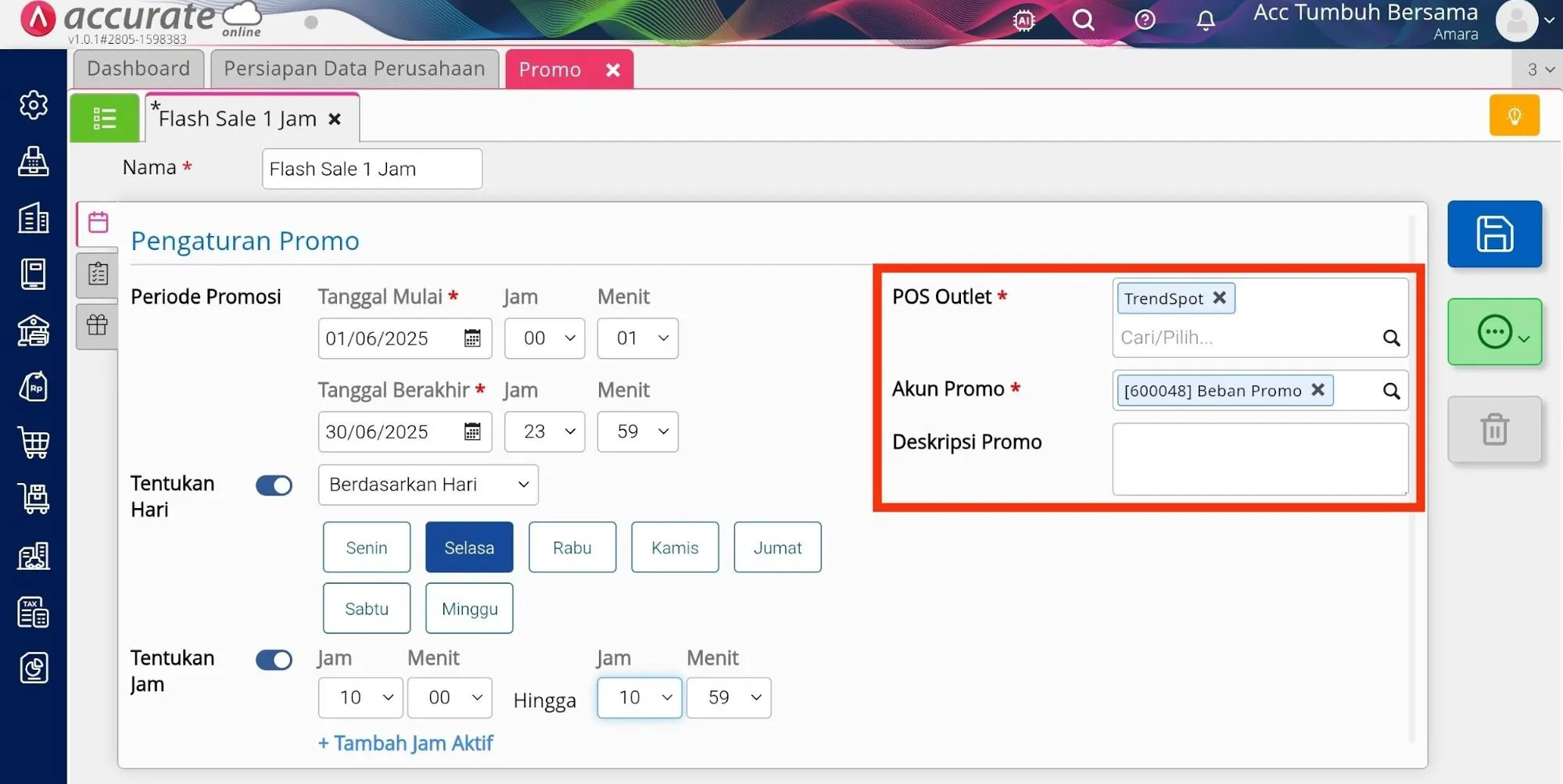 5 Cara membuat promo flash sale pada Accurate POS